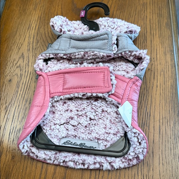 Eddie Bauer Pink/Gray Puffer Dog Jacket. Size XS. Length 7-9”. Weight 4-12 lbs. - Picture 4 of 11